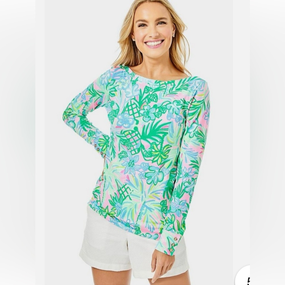 Lilly Pulitzer Aleah Top Pelican Pink Coconut Row S nwot